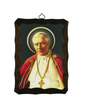Złocona ikona Święty Pius X