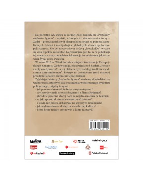 Mędrcy Syjonu – Nowe otwarcie – okładka tył
Tylna okładka książki Radosława Patlewicza