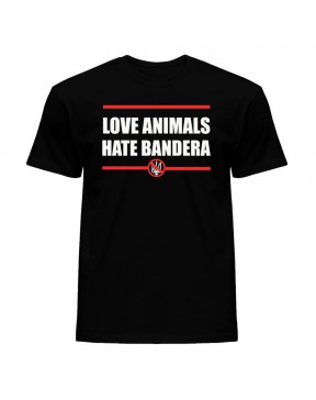 Love animals, hate bandera - koszulka
Koszulka z nadrukiem Love animals, hate bandera